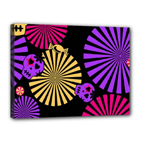 Seamless Halloween Day Dead Canvas 16  X 12  (stretched) by HermanTelo