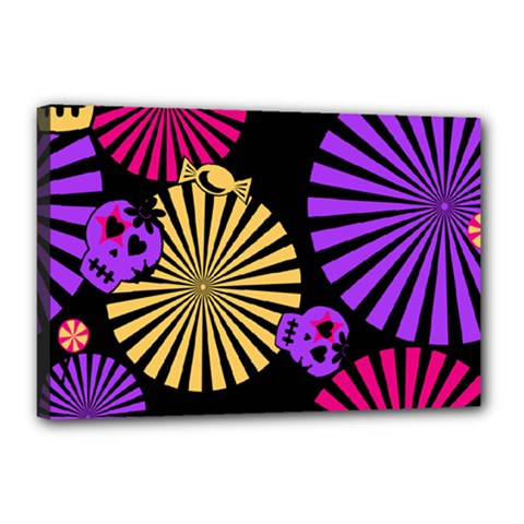 Seamless Halloween Day Dead Canvas 18  X 12  (stretched) by HermanTelo