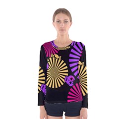 Seamless Halloween Day Dead Women s Long Sleeve Tee