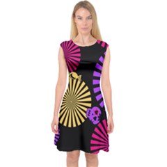 Seamless Halloween Day Dead Capsleeve Midi Dress