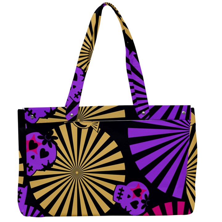 Seamless Halloween Day Dead Canvas Work Bag