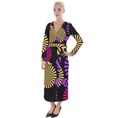 Seamless Halloween Day Dead Velvet Maxi Wrap Dress