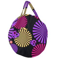 Seamless Halloween Day Dead Giant Round Zipper Tote