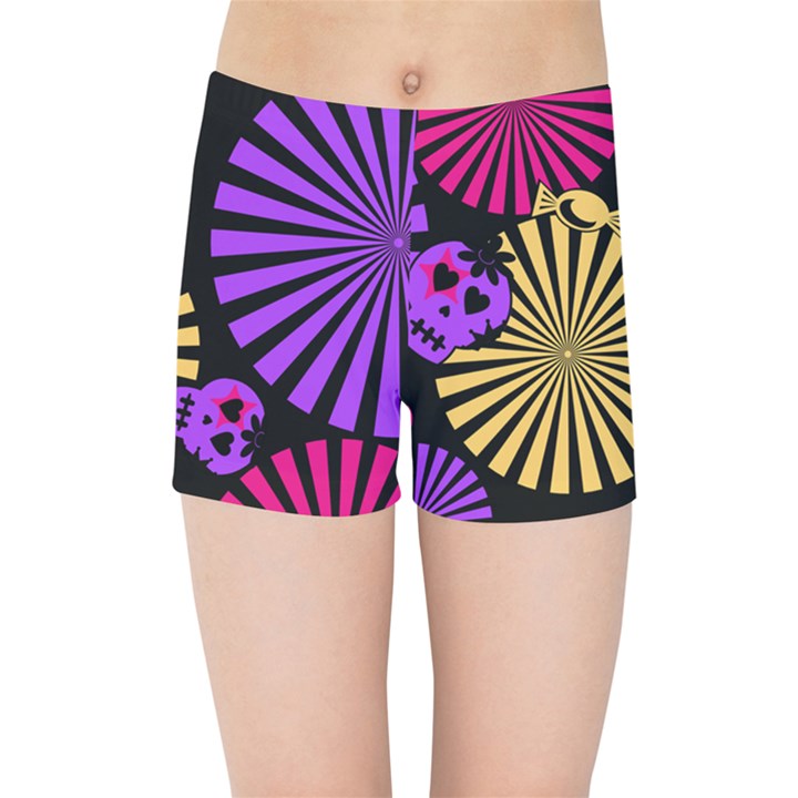 Seamless Halloween Day Dead Kids  Sports Shorts