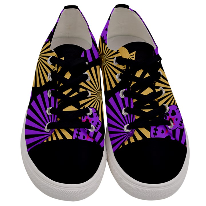 Seamless Halloween Day Dead Men s Low Top Canvas Sneakers