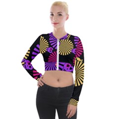 Seamless Halloween Day Dead Long Sleeve Cropped Velvet Jacket