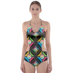 Pattern Pastels Background Cut-out One Piece Swimsuit