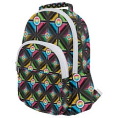 Pattern Pastels Background Rounded Multi Pocket Backpack