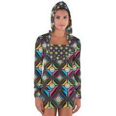 Pattern Pastels Background Long Sleeve Hooded T-shirt