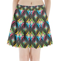 Pattern Pastels Background Pleated Mini Skirt