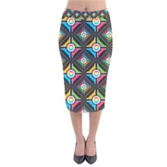 Pattern Pastels Background Velvet Midi Pencil Skirt