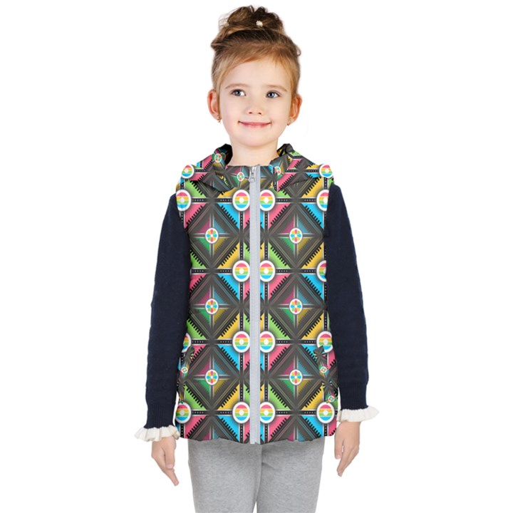 Pattern Pastels Background Kids  Hooded Puffer Vest