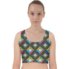 Pattern Pastels Background Velvet Racer Back Crop Top