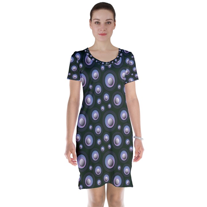 Seamless Pattern Background Circle Short Sleeve Nightdress