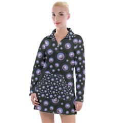 Seamless Pattern Background Circle Women s Long Sleeve Casual Dress