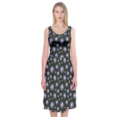 Seamless Pattern Background Circle Midi Sleeveless Dress