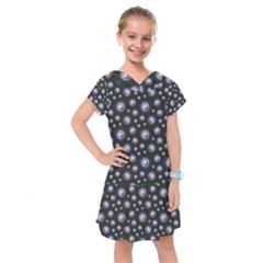 Seamless Pattern Background Circle Kids  Drop Waist Dress