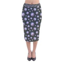 Seamless Pattern Background Circle Velvet Midi Pencil Skirt