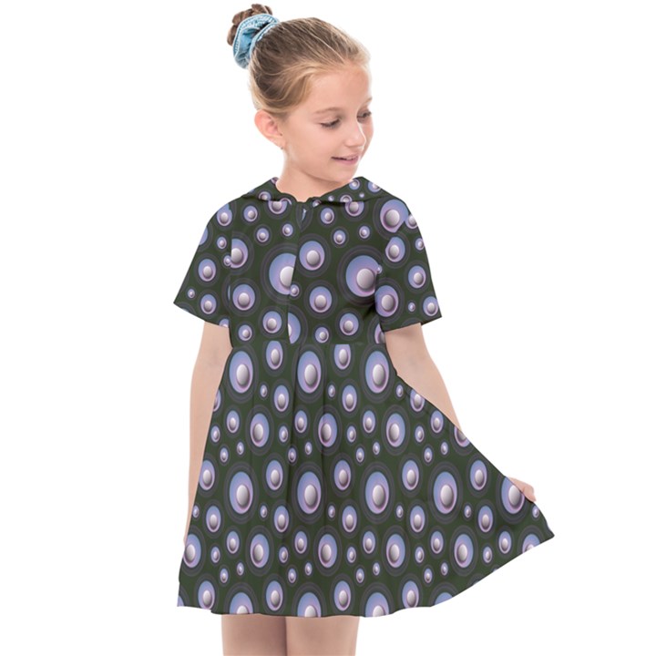 Seamless Pattern Background Circle Kids  Sailor Dress