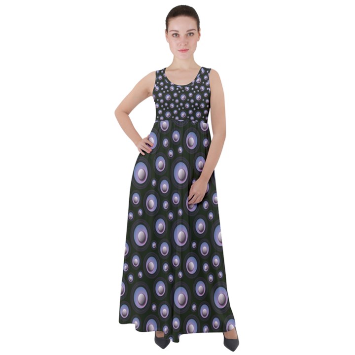 Seamless Pattern Background Circle Empire Waist Velour Maxi Dress