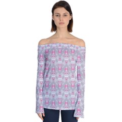 Seamless Pattern Background Off Shoulder Long Sleeve Top