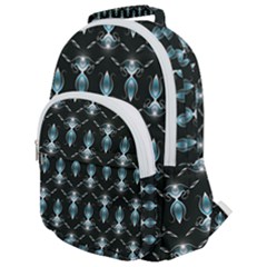 Seamless Pattern Background Black Rounded Multi Pocket Backpack