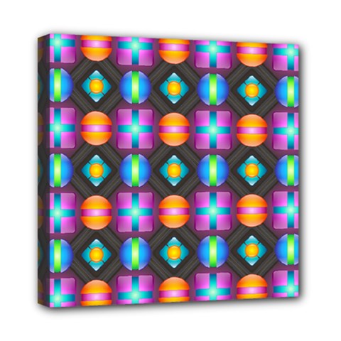 Squares Spheres Backgrounds Texture Mini Canvas 8  X 8  (stretched) by HermanTelo