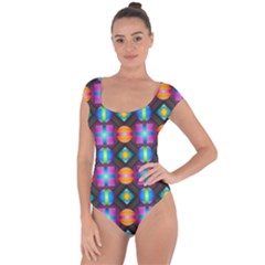 Squares Spheres Backgrounds Texture Short Sleeve Leotard 