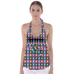 Squares Spheres Backgrounds Texture Babydoll Tankini Top