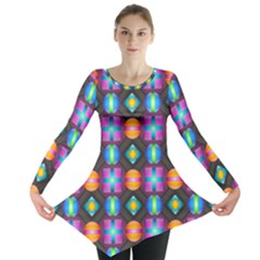 Squares Spheres Backgrounds Texture Long Sleeve Tunic 