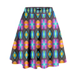 Squares Spheres Backgrounds Texture High Waist Skirt by HermanTelo