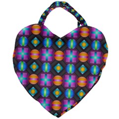 Squares Spheres Backgrounds Texture Giant Heart Shaped Tote