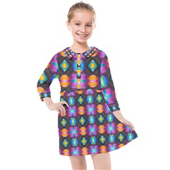 Squares Spheres Backgrounds Texture Kids  Quarter Sleeve Shirt Dress