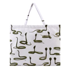 Snake Cobra Reptile Poisonous Zipper Large Tote Bag by HermanTelo