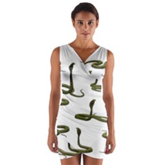 Snake Cobra Reptile Poisonous Wrap Front Bodycon Dress