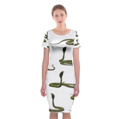 Snake Cobra Reptile Poisonous Classic Short Sleeve Midi Dress