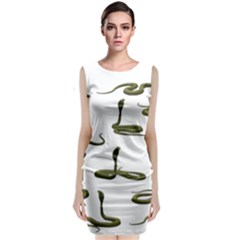 Snake Cobra Reptile Poisonous Sleeveless Velvet Midi Dress