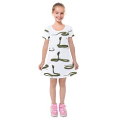 Snake Cobra Reptile Poisonous Kids  Short Sleeve Velvet Dress