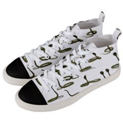 Snake Cobra Reptile Poisonous Men s Mid-top Canvas Sneakers by HermanTelo