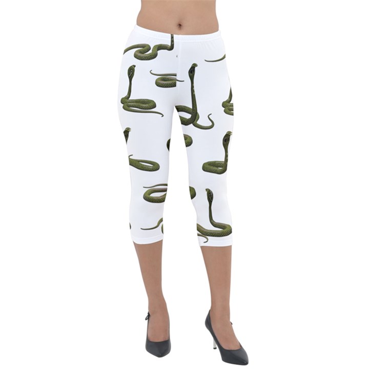 Snake Cobra Reptile Poisonous Lightweight Velour Capri Leggings 