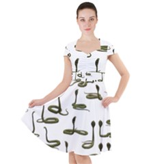 Snake Cobra Reptile Poisonous Cap Sleeve Midi Dress