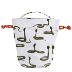 Snake Cobra Reptile Poisonous Drawstring Bucket Bag by HermanTelo