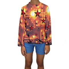 Star Radio Light Effects Magic Kids  Long Sleeve Swimwear by HermanTelo