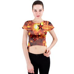 Star Radio Light Effects Magic Crew Neck Crop Top by HermanTelo