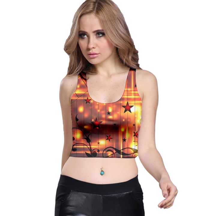 Star Radio Light Effects Magic Racer Back Crop Top