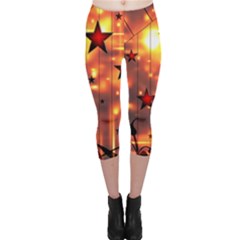 Star Radio Light Effects Magic Capri Leggings  by HermanTelo