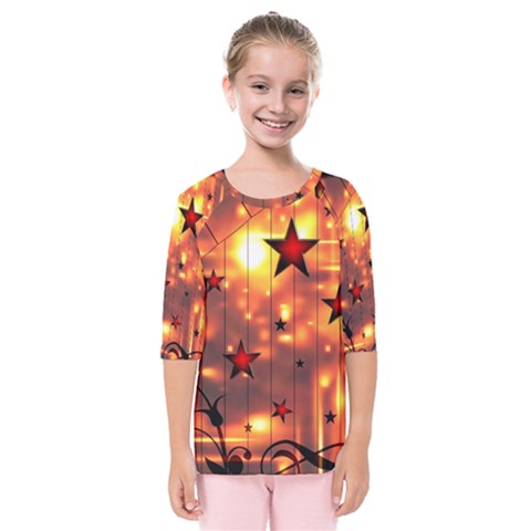 Star Radio Light Effects Magic Kids  Quarter Sleeve Raglan Tee by HermanTelo