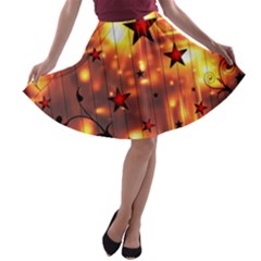 Star Radio Light Effects Magic A-line Skater Skirt