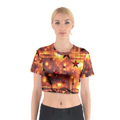 Star Radio Light Effects Magic Cotton Crop Top by HermanTelo