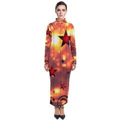 Star Radio Light Effects Magic Turtleneck Maxi Dress